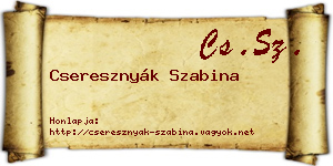 Cseresznyák Szabina névjegykártya