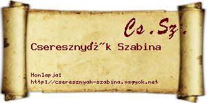 Cseresznyák Szabina névjegykártya