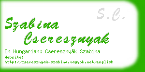 szabina cseresznyak business card