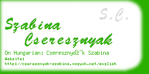 szabina cseresznyak business card